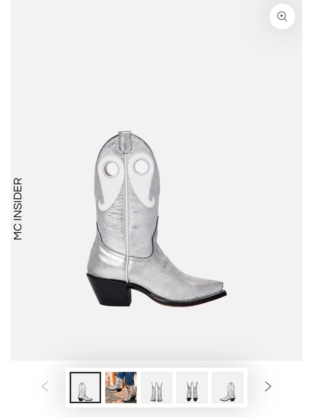 Miron Crosby Molly Foiled Silver Boots
